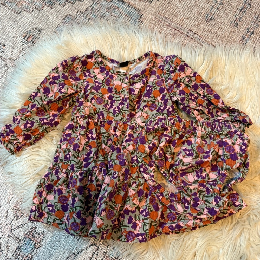 Tea collection Purple and Orange Floral Blouse